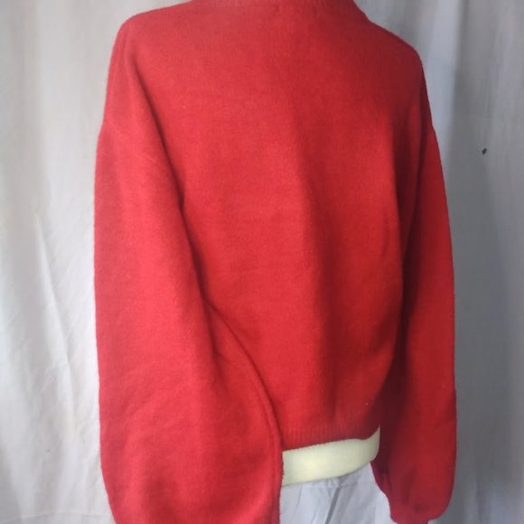 ONTWELTH BELL SLEEVE BRIGHT RED CZ EBLISHED CASHMERE SWEATER - Picture 2 of 6